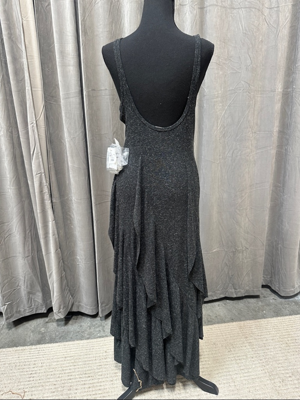 Free People Ruffle Romance Midi Dress Sleeveless Black Small NWT - Picture 8 of 9